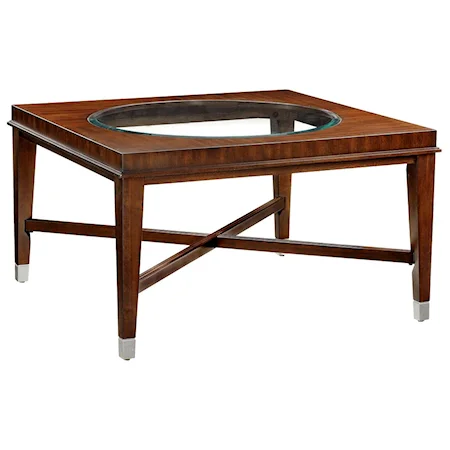 Contemporary Square Glass Top Cocktail Table
